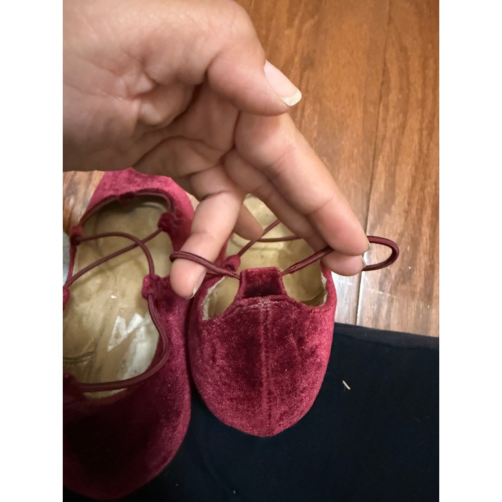 Naturalizer Carah Burgundy Velvet Lace Up Ballet Flats Womens Size 6M - Picture 8 of 10